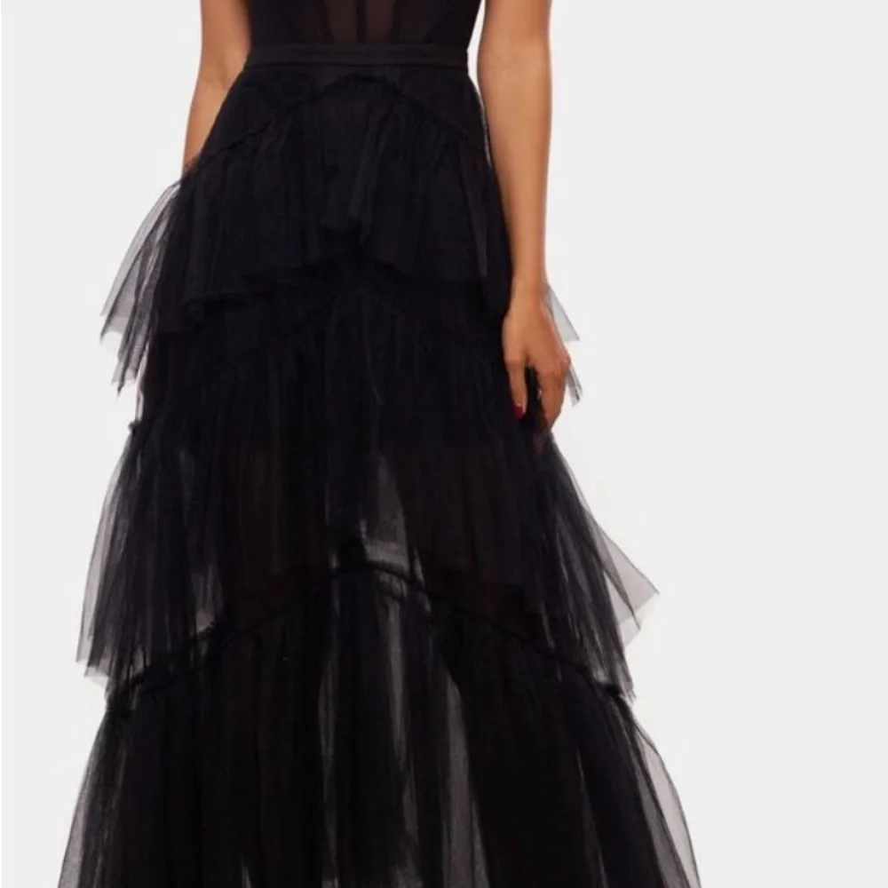Adam Black Ruffled Tiered Prom Dress - Picture 5 of 5